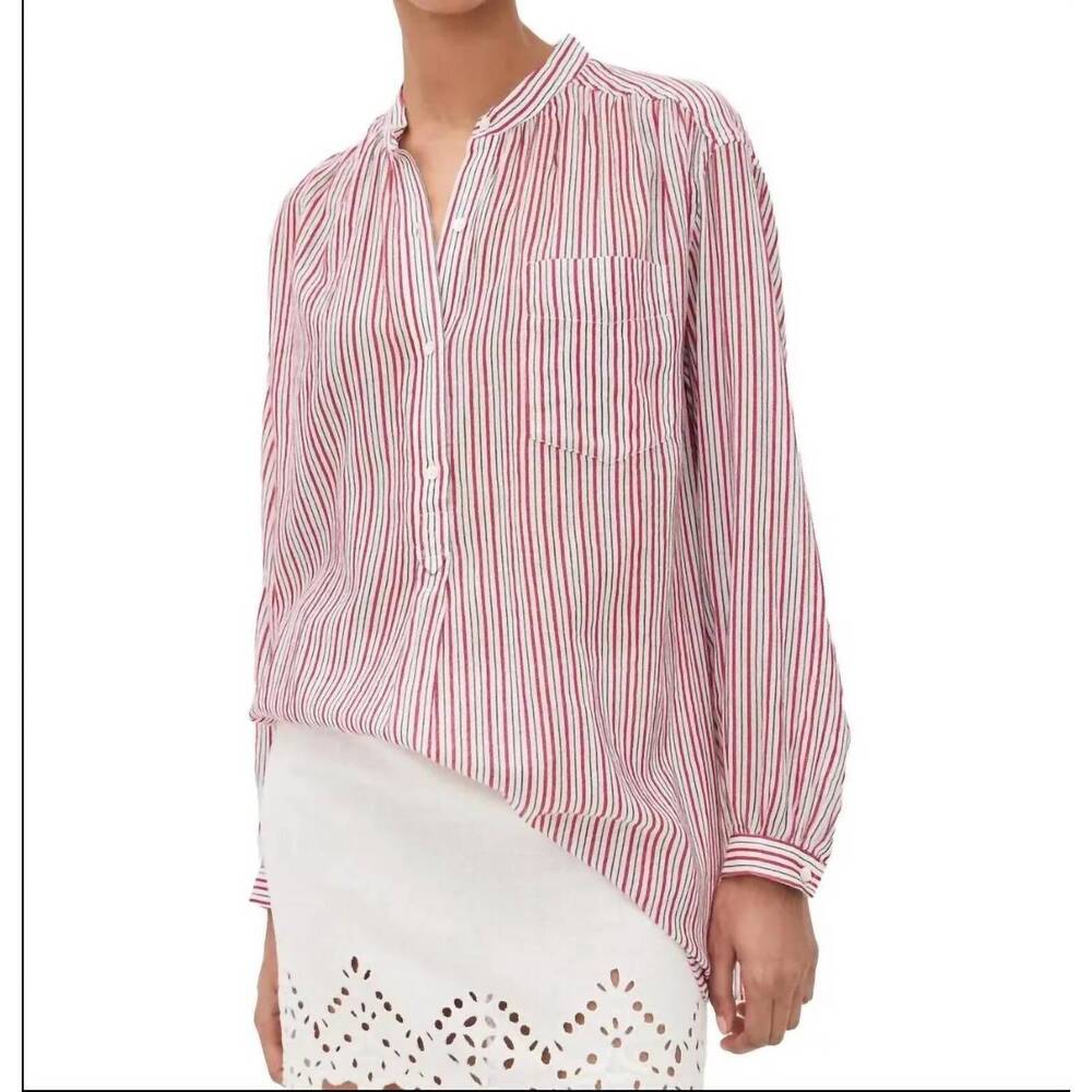 NEW ISABEL MARANT sapha top in ecru/red